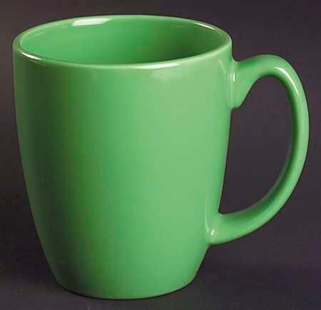 1 Corelle CITY GARDENS 11-oz MUG *Solid STONEWARE Cup BRIGHT Irish Leaf GREEN