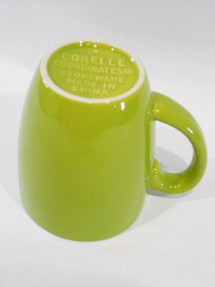 1 Corelle LIME GREEN 11-oz MUG Stoneware Cup *Neo Leaf, South Beach, Garden Sketch