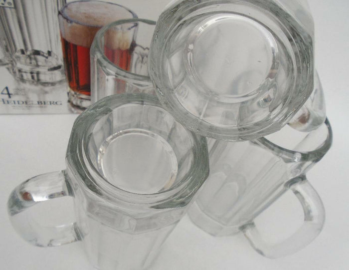 4 Libbey 16-oz HEIDLEBERG MUGS Beer Bar Glasses *Thick Heavy Weighted Base NIB