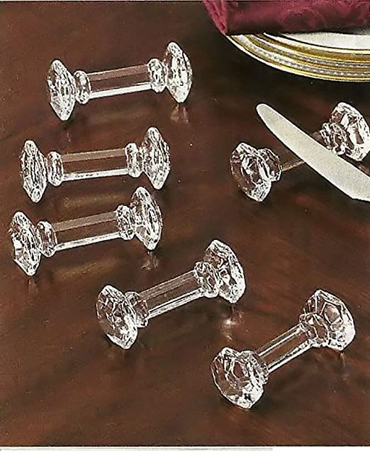 6-pc GODINGER Fine Dining DUMBBELL KNIFE RESTS Elegant Clear 24% Lead Crystal