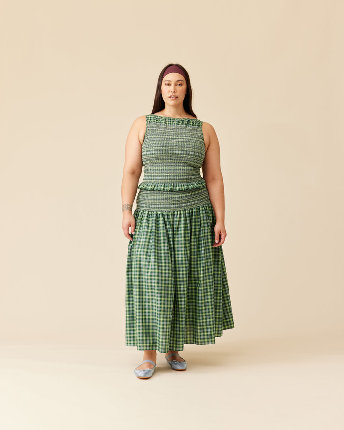 ANASTASIA SKIRT GREEN TARTAN