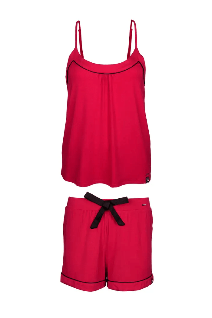 Bamboo Cami and Short Set Scarlet - Intimate Whispers