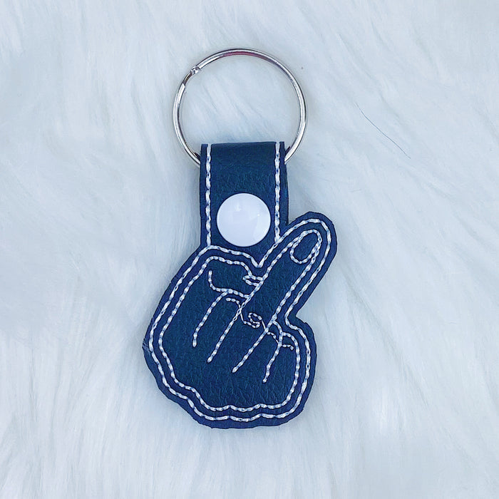 Black Middle Finger Feltie Snap-Tab Charm
