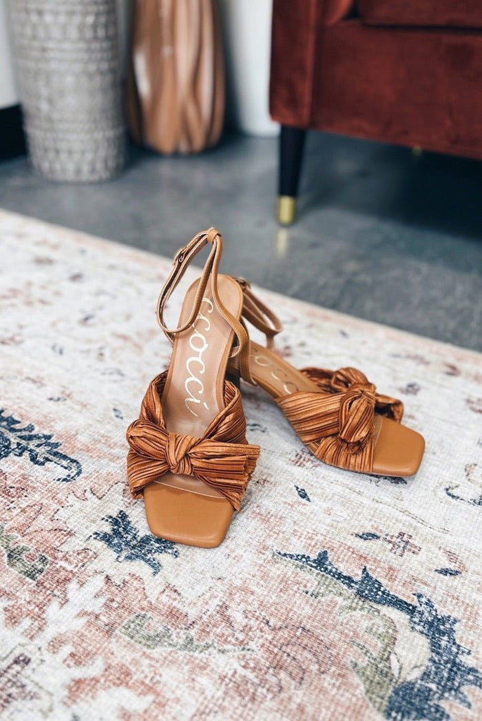 Bridget Pleated Bow Heeled Sandals - FINAL SALE