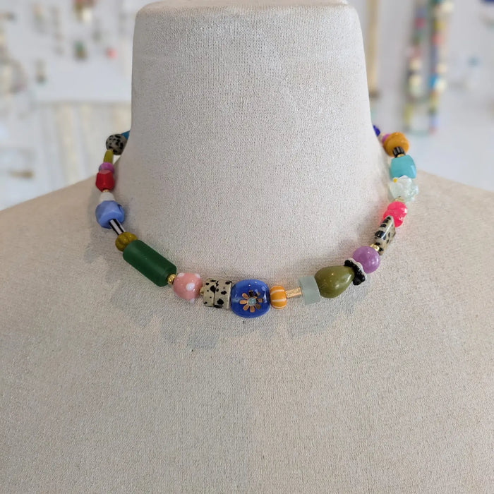 Bright Colorful Beaded Necklace