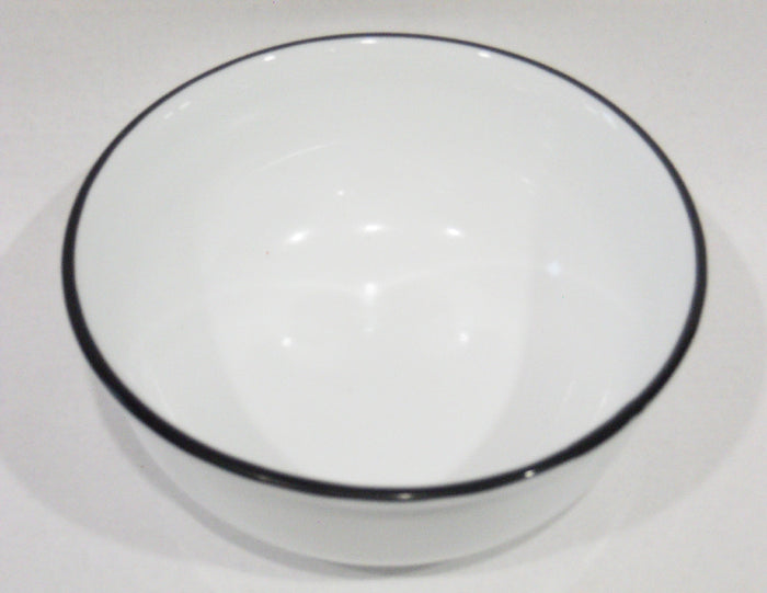 Corelle BLACK Rim 16-oz SOUP BOWL Cereal Salad *Woodland Leaves ~ City Ribbon