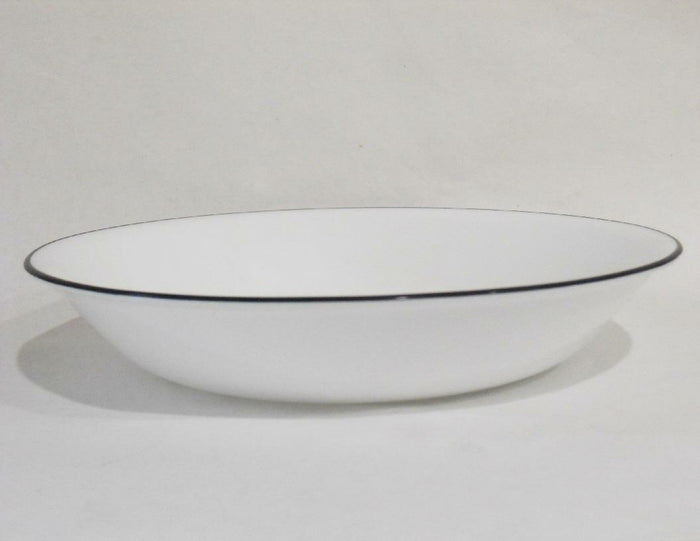 Corelle BLACK RIM 20-oz PASTA BOWL Shallow Soup *Cafe, Simple, Mosaic, Lyrics