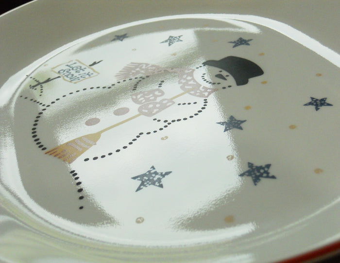 Corelle FROSTY MORN Snowman SERVING PLATTER Christmas Winter Snow Snowmen
