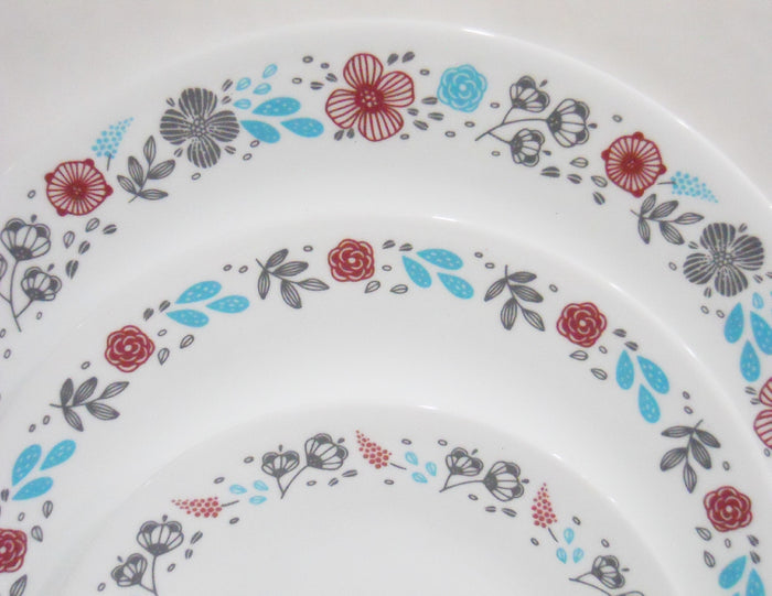 ❤️ Corelle NORDIC BLOOM 6 3/4" Appetizer PLATE Bread Dessert *Ansa Floral Rasberry Teal