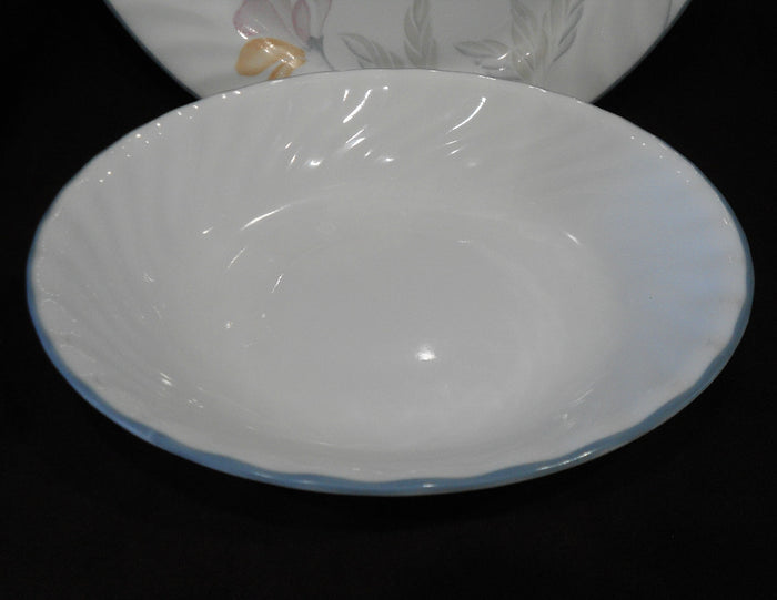 ❤️ Corelle PINK TRIO 20-oz PASTA BOWL Soup Salad ENGLISH MEADOW Powder Blue Rim