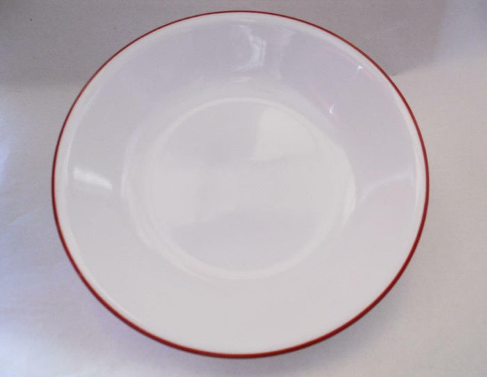 ❤️ Corelle RED RIM 20-oz PASTA BOWL 8.5" Shallow Coupe Soup Salad Meal Entree