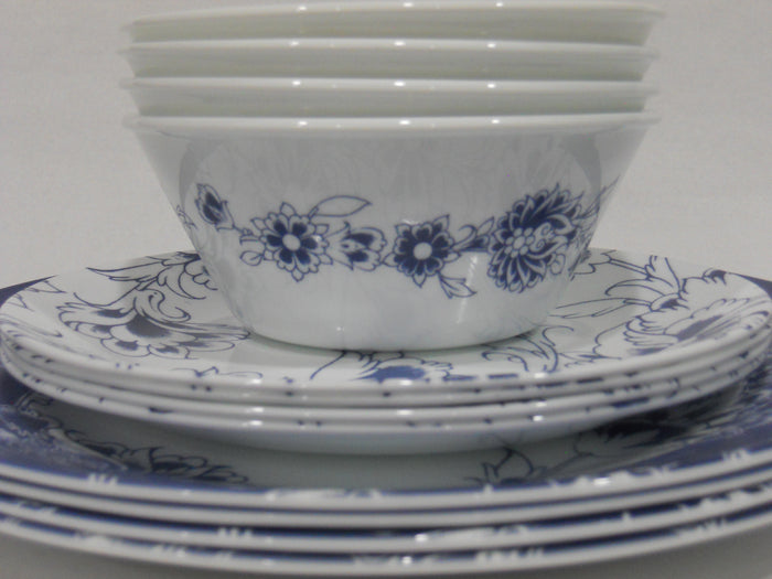 Corelle Signature INDIGO BLOOMS Choose: 11" Dinner OR 8.5 Lunch PLATE *Dark Blue Floral