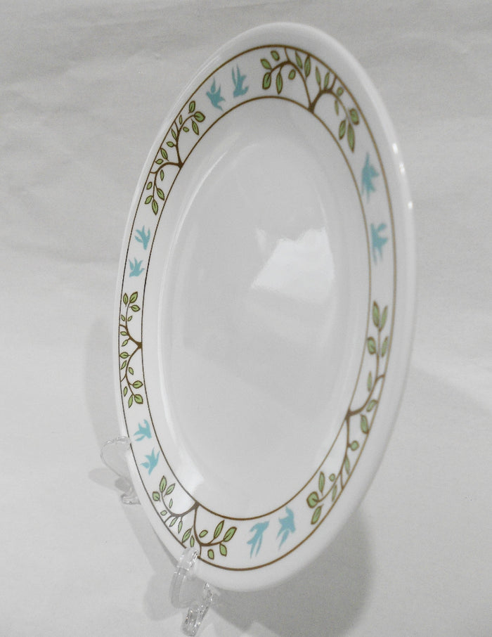 ❤️ Corelle TREE BIRD 8.5" LUNCH PLATE *NATURE Fluttering BLUE BIRDS Green Brown