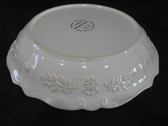❤️ Corningware TRADITIONS WHITE 9" PIE PLATE Embossed Fluted Deep Dish Stoneware