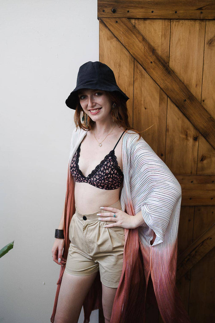 Ditsy Floral Mesh Lace Trim Bralette