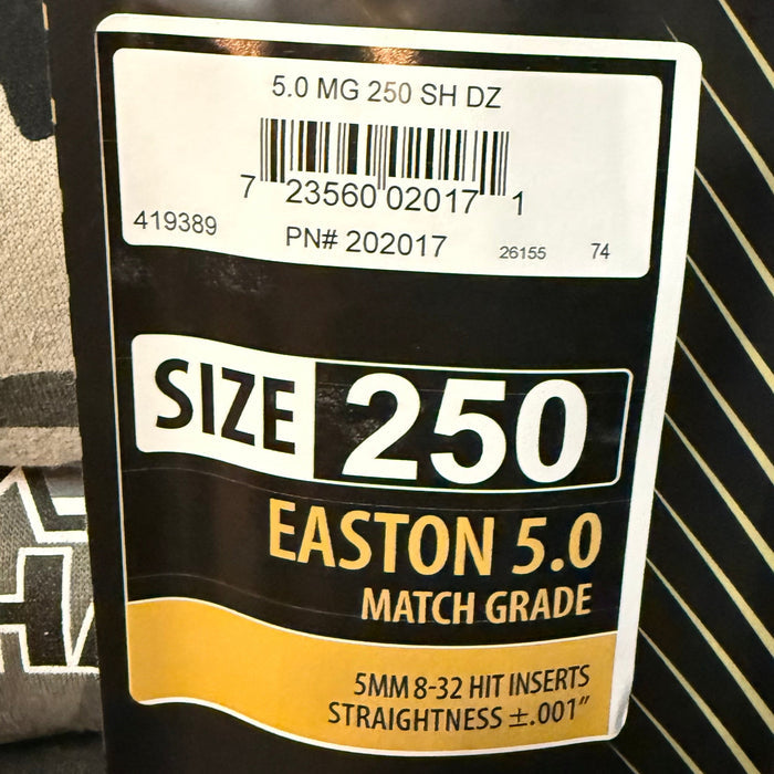 Easton 5.0 Match Grade 250 Shafts. 1 DZ