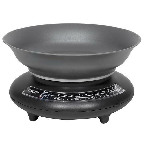 EKCO 123 5-lb BLACK /GRAY KITCHEN Food SCALE 7" Weighs LBS, OZ, KG, GM *New