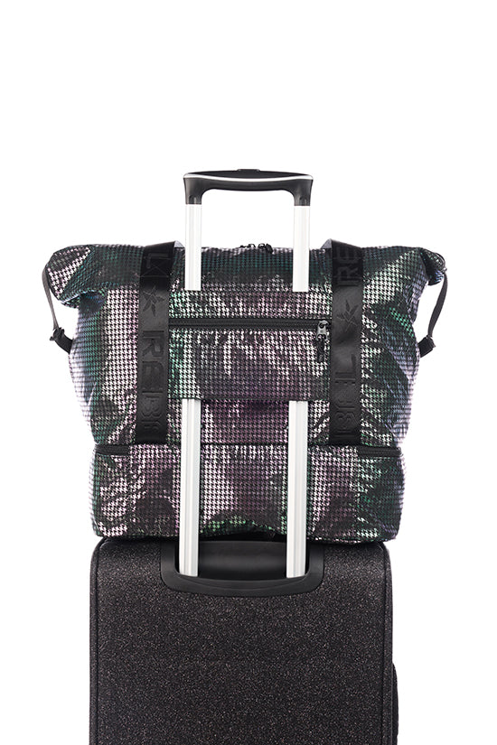 Foldable Tote in Galaxy Houndstooth