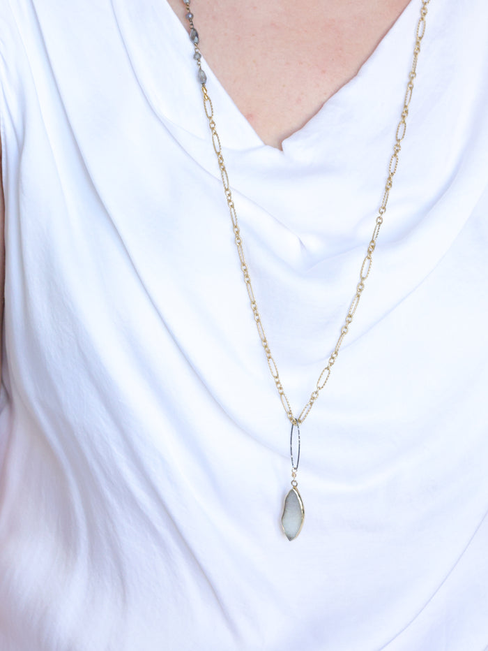 Havana dark druzy nh necklace