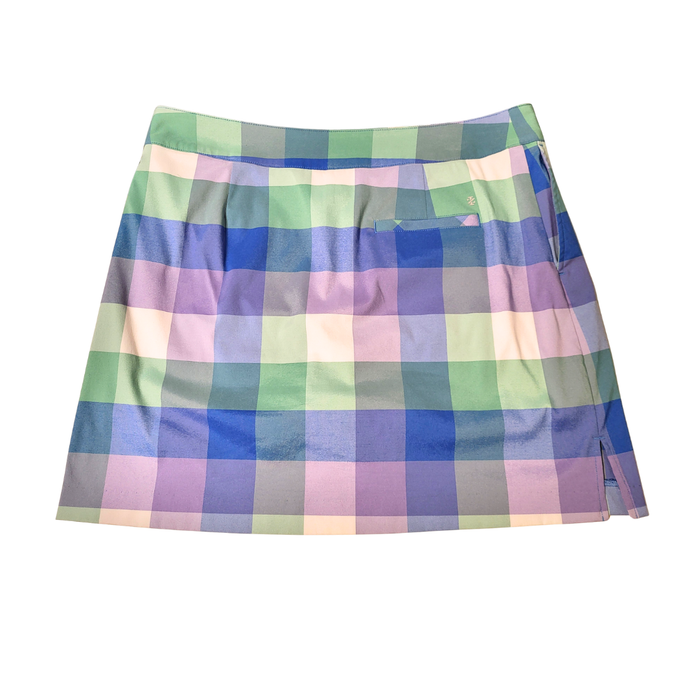 Izod Golf Blue Green Buffalo Check Skort Size 10