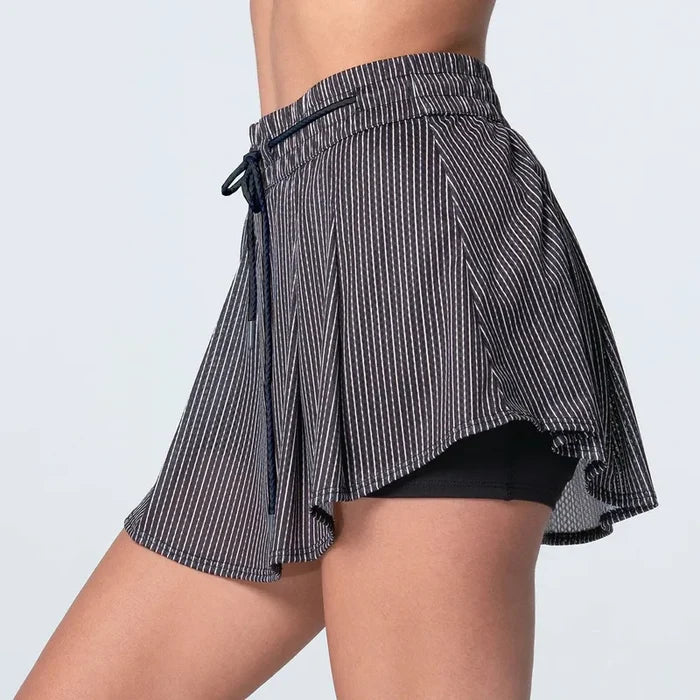 Lucky In Love Pinstripe Skort - Black