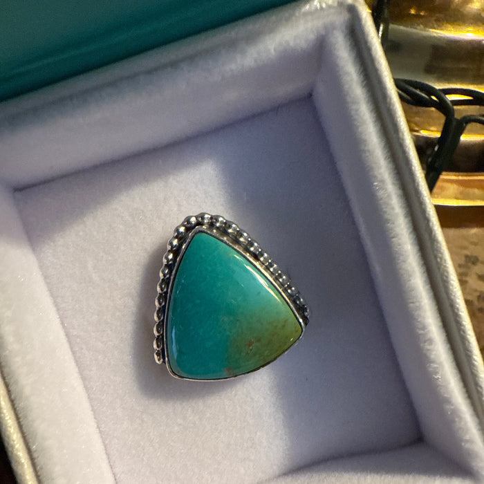 McGinnis Turquoise Triangle Ring by GTMW size 7/7.25