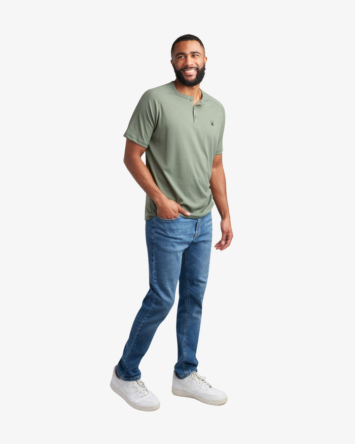 Men's Short Sleeve Henley - Spruce Green