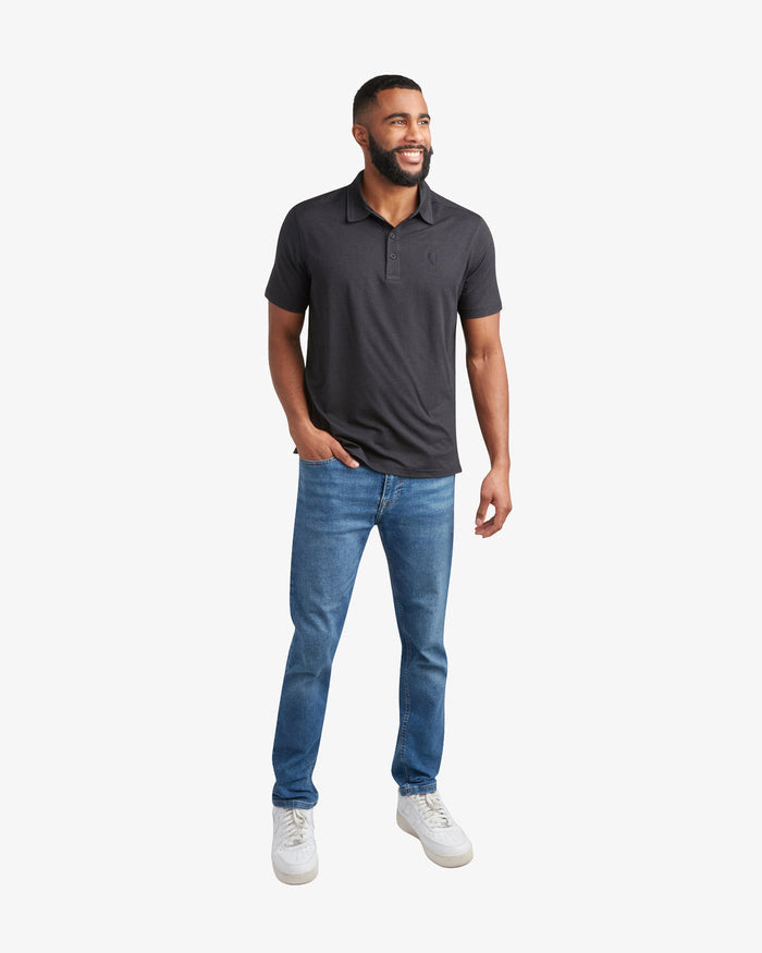 Men's Short Sleeve Jersey Polo - Black