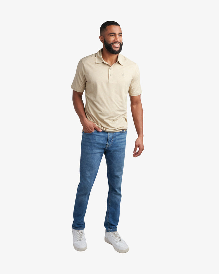 Men's Short Sleeve Jersey Polo - Stone