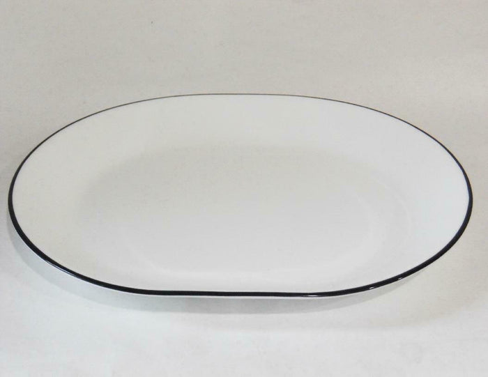 NEW Corelle BLACK RIM SERVING PLATTER *Cafe, City Block, Noir, Urban, Getaway