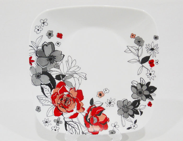 ❤️ NEW Corelle CHELSEA ROSE *Choose: DINNER or LUNCH PLATE *Red Black Grey Floral