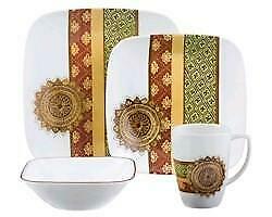 ❤️ NEW Corelle Square BAMAKO 10 1/4" Dinner Plate GEOMETRIC AFRICAN FABRICS
