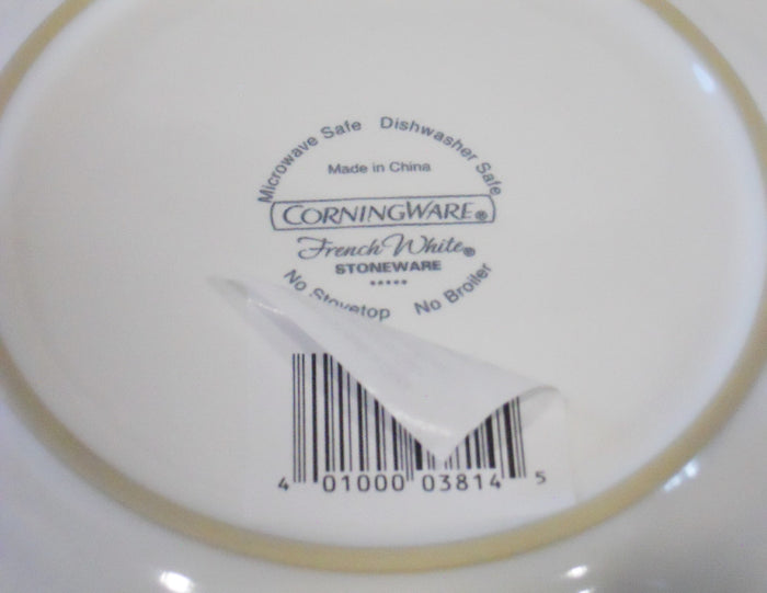 *NEW Corningware FRENCH WHITE 8" SALAD PLATE Stoneware Medium Lunch Fluted Rim
