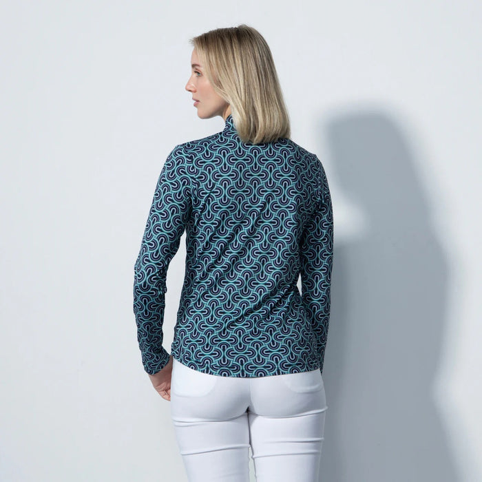New Daily Sports Twine Geometric Print Long Sleeve Golf Top MSP$130