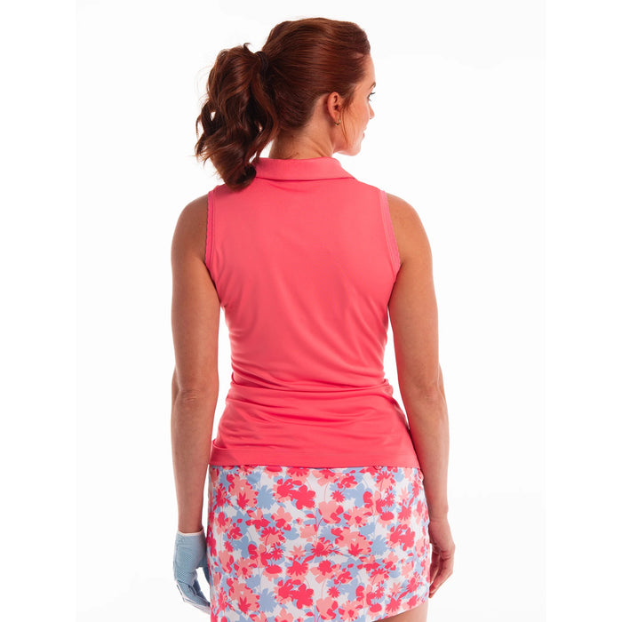 New EP NY Sleeveless Scallop Trim Golf Polo - Tangelo MSP$84