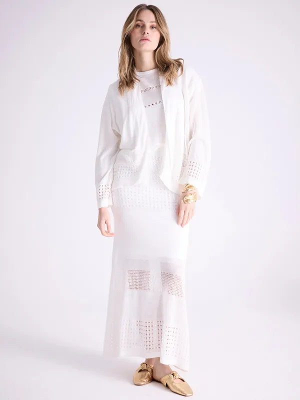 NOTSHY Linen Cardigan and Tank Set - White