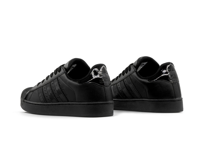 Paq 6 Pares Tenis Concha Negro Charol 22/25.5