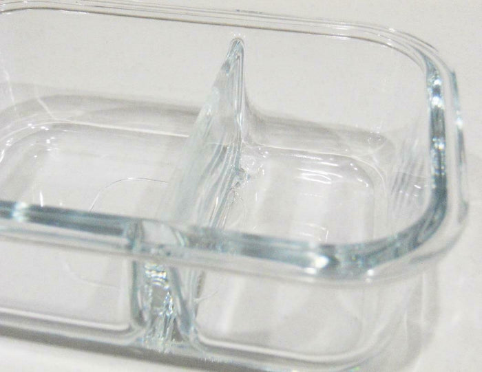 PYREX 2.1 Cup MEALBOX Meal Prep Leftover Divided Glass Storage Microwave Safe