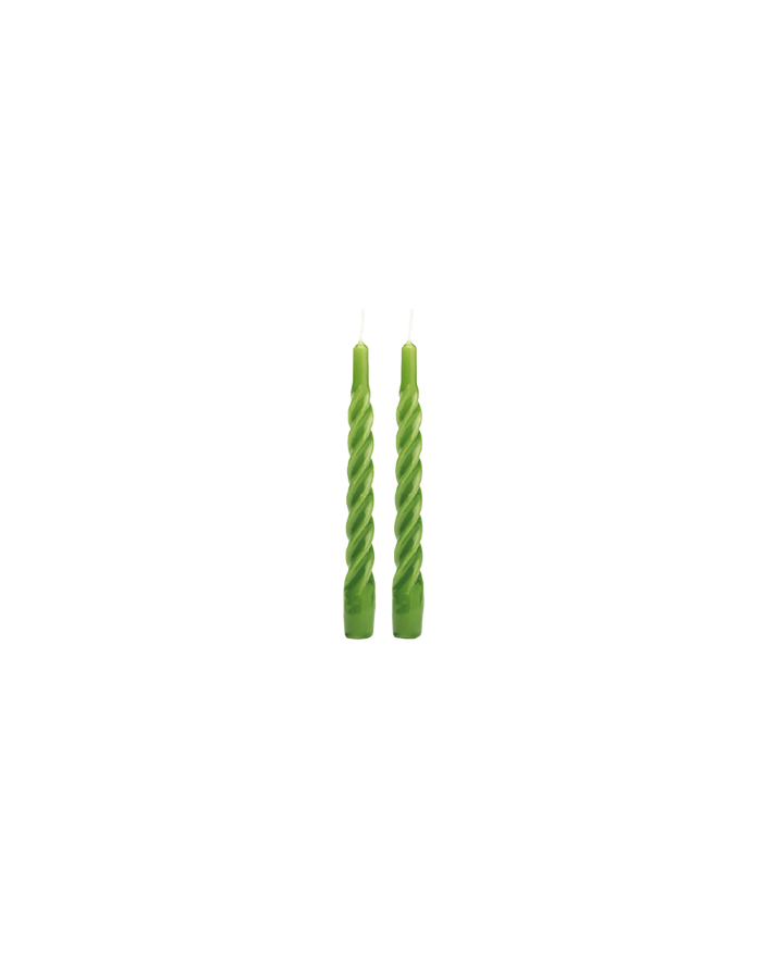 SET OF TWO TWISTED CANDLES MOSS