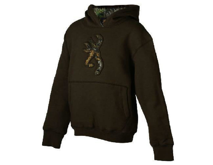 Small 6-8 BLACK /Camo BROWNING Boys Youth BUCKMARK HOODIE Sweatshirt Pullover