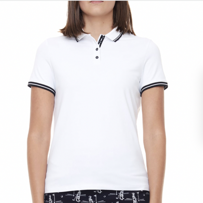 Swing Control Pique S/S Polo - White/Black