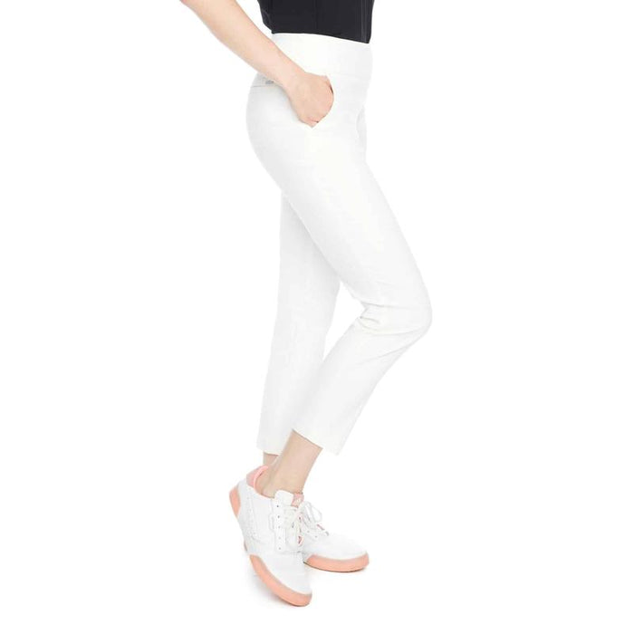 Swing Control Plaid Ankle Pants (28") - White