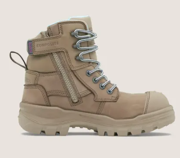 Women'sRotoFlex Water-Resistant Nubuck 150mm zip side Safety Boot Stone 8863