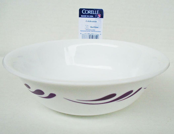 1 Corelle CELEBRATION BOWL Purple Splash CHOOSE: 18-oz Soup OR 10-oz Dessert NEW