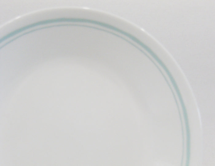 1 Corelle DELANO 6 3/4" BREAD PLATE Dessert *AQUA Blue Sea Mist Pale Green Bands