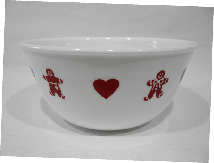 ❤️ 1 Corelle GINGERBREAD MEN & HEARTS 28-oz Super SOUP BOWL Christmas Valentines