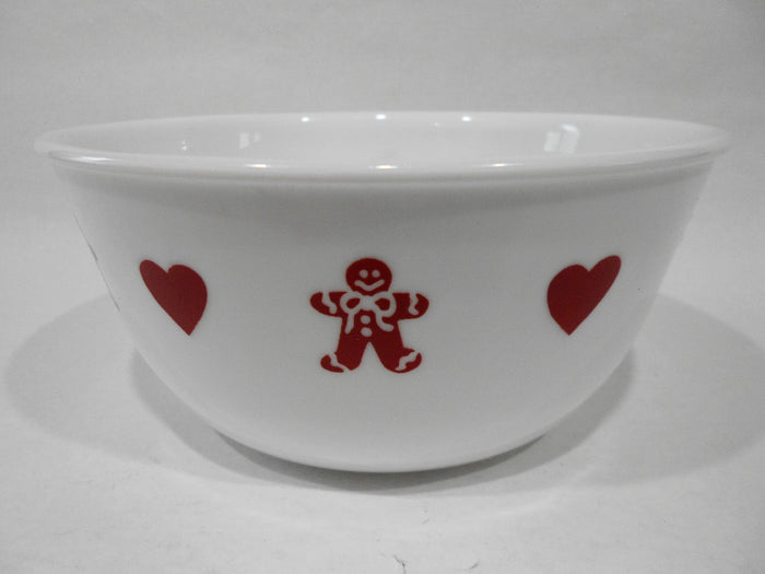 ❤️ 1 Corelle GINGERBREAD MEN & HEARTS 28-oz Super SOUP BOWL Christmas Valentines