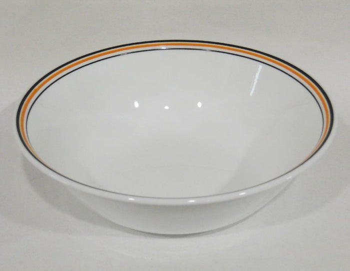 🦇 1 Corelle HALLOWEEN 1 Qt SERVING BOWL 8.5" Orange Black Bands /Treats Popcorn