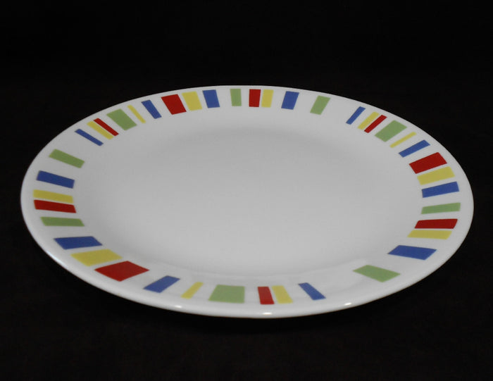 ❤️ 1 Corelle MEMPHIS 10.25" DINNER PLATE Large Meal / Red Blue Green Yellow Blocks