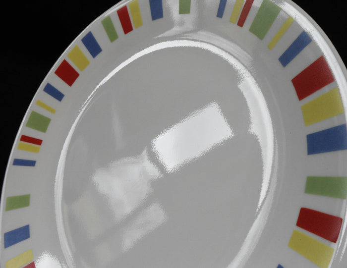 ❤️ 1 Corelle MEMPHIS 10.25" DINNER PLATE Large Meal / Red Blue Green Yellow Blocks